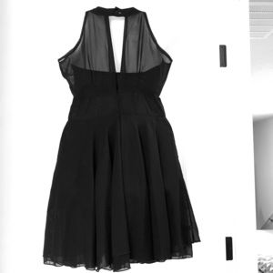 Sexy Sheer A-Line Black Halter Dress